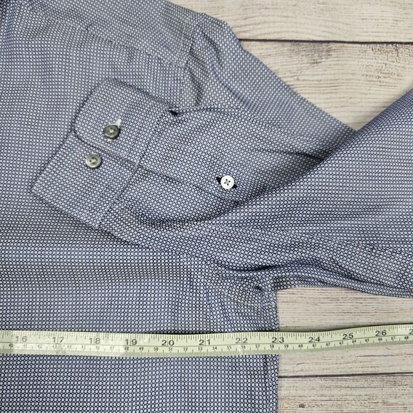 Boss Hugo Boss Geometric Mens Shirt Sz L Grey Regular Fit Button-Up Long Sleeve - Picture 9 of 10